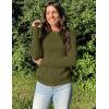 imageZESICA Long Sleeve Shirts for Women Tops 2025 Fall Fashion Trendy Slim fit Textured TshirtsArmygreen