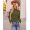 imageZESICA Long Sleeve Shirts for Women Tops 2025 Fall Fashion Trendy Slim fit Textured TshirtsArmygreen