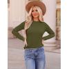 imageZESICA Long Sleeve Shirts for Women Tops 2025 Fall Fashion Trendy Slim fit Textured TshirtsArmygreen