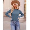 imageZESICA Long Sleeve Shirts for Women Tops 2025 Fall Fashion Trendy Slim fit Textured TshirtsBlue