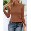 imageZESICA Long Sleeve Shirts for Women Tops 2025 Fall Fashion Trendy Slim fit Textured TshirtsBrown