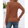 imageZESICA Long Sleeve Shirts for Women Tops 2025 Fall Fashion Trendy Slim fit Textured TshirtsBrown