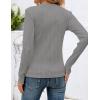 imageZESICA Long Sleeve Shirts for Women Tops 2025 Fall Fashion Trendy Slim fit Textured TshirtsGray