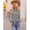imageZESICA Long Sleeve Shirts for Women Tops 2025 Fall Fashion Trendy Slim fit Textured TshirtsGray