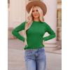 imageZESICA Long Sleeve Shirts for Women Tops 2025 Fall Fashion Trendy Slim fit Textured TshirtsGreen