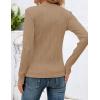 imageZESICA Long Sleeve Shirts for Women Tops 2025 Fall Fashion Trendy Slim fit Textured TshirtsKhaki