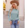 imageZESICA Long Sleeve Shirts for Women Tops 2025 Fall Fashion Trendy Slim fit Textured TshirtsMistblue