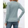 imageZESICA Long Sleeve Shirts for Women Tops 2025 Fall Fashion Trendy Slim fit Textured TshirtsMistblue