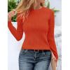 imageZESICA Long Sleeve Shirts for Women Tops 2025 Fall Fashion Trendy Slim fit Textured TshirtsOrange