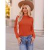 imageZESICA Long Sleeve Shirts for Women Tops 2025 Fall Fashion Trendy Slim fit Textured TshirtsOrange