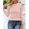 imageZESICA Long Sleeve Shirts for Women Tops 2025 Fall Fashion Trendy Slim fit Textured TshirtsPink
