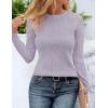 imageZESICA Long Sleeve Shirts for Women Tops 2025 Fall Fashion Trendy Slim fit Textured TshirtsPurple