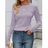 imageZESICA Long Sleeve Shirts for Women Tops 2025 Fall Fashion Trendy Slim fit Textured TshirtsPurple
