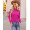 imageZESICA Long Sleeve Shirts for Women Tops 2025 Fall Fashion Trendy Slim fit Textured TshirtsRose