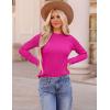 imageZESICA Long Sleeve Shirts for Women Tops 2025 Fall Fashion Trendy Slim fit Textured TshirtsRose