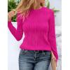 imageZESICA Long Sleeve Shirts for Women Tops 2025 Fall Fashion Trendy Slim fit Textured TshirtsRose