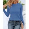 imageZESICA Long Sleeve Shirts for Women Tops 2025 Fall Fashion Trendy Slim fit Textured TshirtsSkyblue