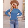imageZESICA Long Sleeve Shirts for Women Tops 2025 Fall Fashion Trendy Slim fit Textured TshirtsSkyblue