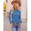 imageZESICA Long Sleeve Shirts for Women Tops 2025 Fall Fashion Trendy Slim fit Textured TshirtsSkyblue