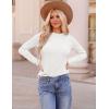 imageZESICA Long Sleeve Shirts for Women Tops 2025 Fall Fashion Trendy Slim fit Textured TshirtsWhite