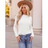 imageZESICA Long Sleeve Shirts for Women Tops 2025 Fall Fashion Trendy Slim fit Textured TshirtsWhite