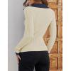 imageZESICA Sweaters for Women 2025 Fall Long Sleeve V Neck Ribbed Knit Pullover Tops Casual Slim Fit Basic Tee ShirtsApricot