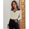 imageZESICA Sweaters for Women 2025 Fall Long Sleeve V Neck Ribbed Knit Pullover Tops Casual Slim Fit Basic Tee ShirtsApricot
