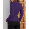 imageZESICA Sweaters for Women 2025 Fall Long Sleeve V Neck Ribbed Knit Pullover Tops Casual Slim Fit Basic Tee ShirtsDark Purple