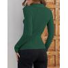 imageZESICA Sweaters for Women 2025 Fall Long Sleeve V Neck Ribbed Knit Pullover Tops Casual Slim Fit Basic Tee ShirtsDarkgreen