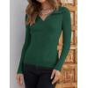 imageZESICA Sweaters for Women 2025 Fall Long Sleeve V Neck Ribbed Knit Pullover Tops Casual Slim Fit Basic Tee ShirtsDarkgreen