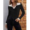 imageZESICA Sweaters for Women 2025 Fall Long Sleeve V Neck Ribbed Knit Pullover Tops Casual Slim Fit Basic Tee ShirtsDim