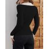 imageZESICA Sweaters for Women 2025 Fall Long Sleeve V Neck Ribbed Knit Pullover Tops Casual Slim Fit Basic Tee ShirtsDim