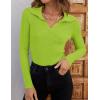 imageZESICA Sweaters for Women 2025 Fall Long Sleeve V Neck Ribbed Knit Pullover Tops Casual Slim Fit Basic Tee ShirtsLight Green