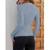 imageZESICA Sweaters for Women 2025 Fall Long Sleeve V Neck Ribbed Knit Pullover Tops Casual Slim Fit Basic Tee ShirtsLightblue