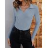 imageZESICA Sweaters for Women 2025 Fall Long Sleeve V Neck Ribbed Knit Pullover Tops Casual Slim Fit Basic Tee ShirtsLightblue