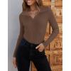 imageZESICA Sweaters for Women 2025 Fall Long Sleeve V Neck Ribbed Knit Pullover Tops Casual Slim Fit Basic Tee ShirtsMocha