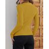 imageZESICA Sweaters for Women 2025 Fall Long Sleeve V Neck Ribbed Knit Pullover Tops Casual Slim Fit Basic Tee ShirtsMustard