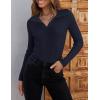 imageZESICA Sweaters for Women 2025 Fall Long Sleeve V Neck Ribbed Knit Pullover Tops Casual Slim Fit Basic Tee ShirtsNavy