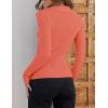 imageZESICA Sweaters for Women 2025 Fall Long Sleeve V Neck Ribbed Knit Pullover Tops Casual Slim Fit Basic Tee ShirtsPeach