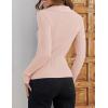 imageZESICA Sweaters for Women 2025 Fall Long Sleeve V Neck Ribbed Knit Pullover Tops Casual Slim Fit Basic Tee ShirtsPink