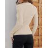 imageZESICA Sweaters for Women 2025 Fall Long Sleeve V Neck Ribbed Knit Pullover Tops Casual Slim Fit Basic Tee ShirtsSand