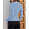 imageZESICA Sweaters for Women 2025 Fall Long Sleeve V Neck Ribbed Knit Pullover Tops Casual Slim Fit Basic Tee ShirtsSky