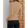imageZESICA Sweaters for Women 2025 Fall Long Sleeve V Neck Ribbed Knit Pullover Tops Casual Slim Fit Basic Tee ShirtsToffee