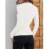 imageZESICA Sweaters for Women 2025 Fall Long Sleeve V Neck Ribbed Knit Pullover Tops Casual Slim Fit Basic Tee ShirtsWhite