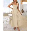 imageZESICA Womens 2025 Summer Sleeveless Square Neck Sundress Casual Long Flowy A Line Knit Dress Beach Vacation Maxi DressesApricot