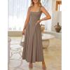 imageZESICA Womens 2025 Summer Sleeveless Square Neck Sundress Casual Long Flowy A Line Knit Dress Beach Vacation Maxi DressesKhaki