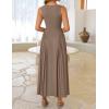imageZESICA Womens 2025 Summer Sleeveless Square Neck Sundress Casual Long Flowy A Line Knit Dress Beach Vacation Maxi DressesKhaki