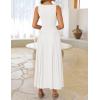 imageZESICA Womens 2025 Summer Sleeveless Square Neck Sundress Casual Long Flowy A Line Knit Dress Beach Vacation Maxi DressesWhite