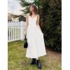 imageZESICA Womens 2025 Summer Sleeveless Square Neck Sundress Casual Long Flowy A Line Knit Dress Beach Vacation Maxi DressesWhite