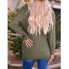 imageZESICA Womens Cardigan Sweaters Fall Button Down Open Front Cable Knit Casual Trendy Winter Clothing OuterwearArmygreen